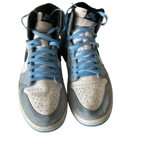 Size 12- Jordan 1 Retro OG High University Blue Black Leather (555088-134) - Picture 2 of 7